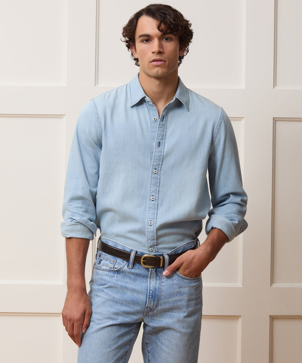 Denim Point Collar Shirt