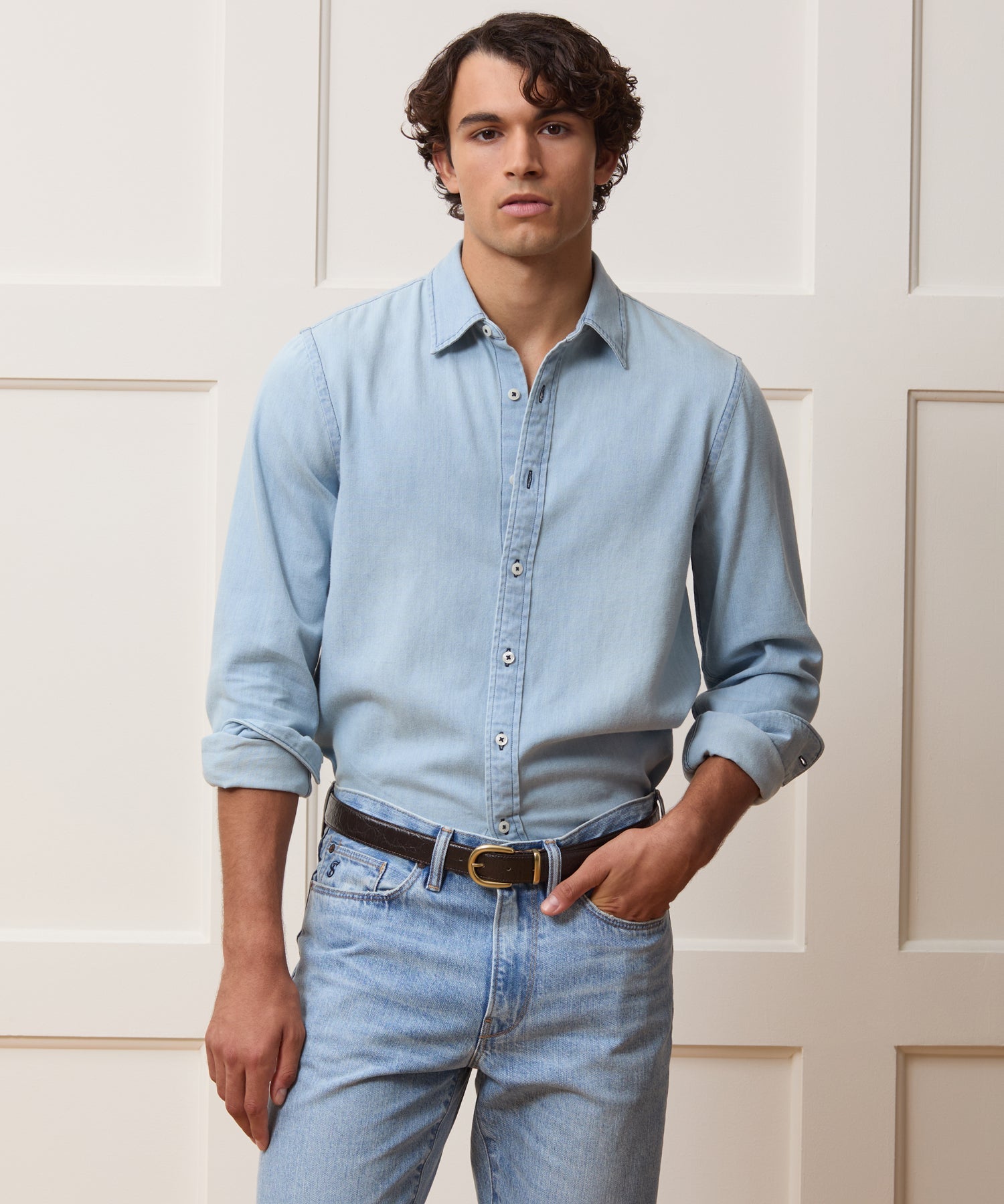 Denim Point Collar Shirt