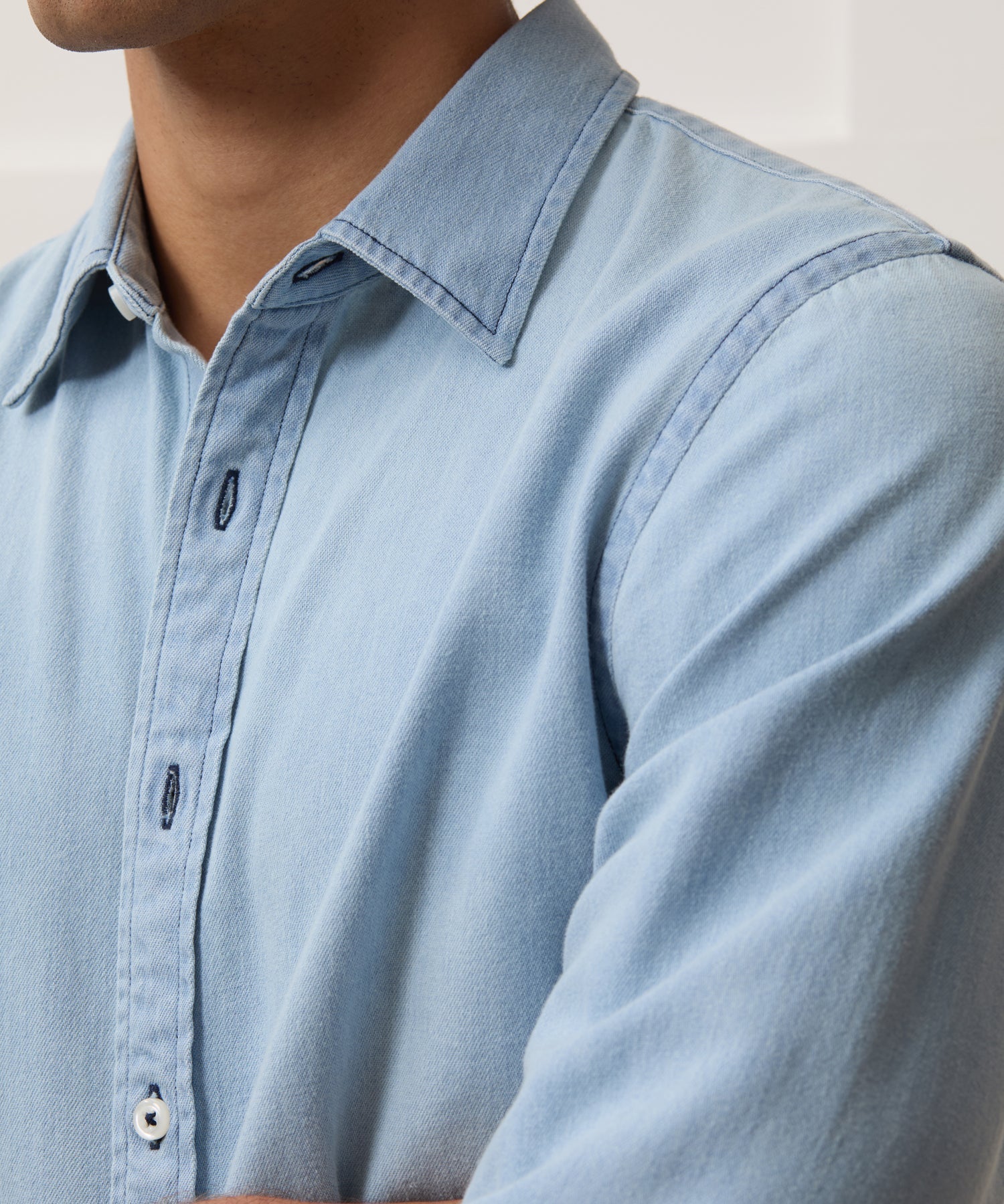 Denim Point Collar Shirt
