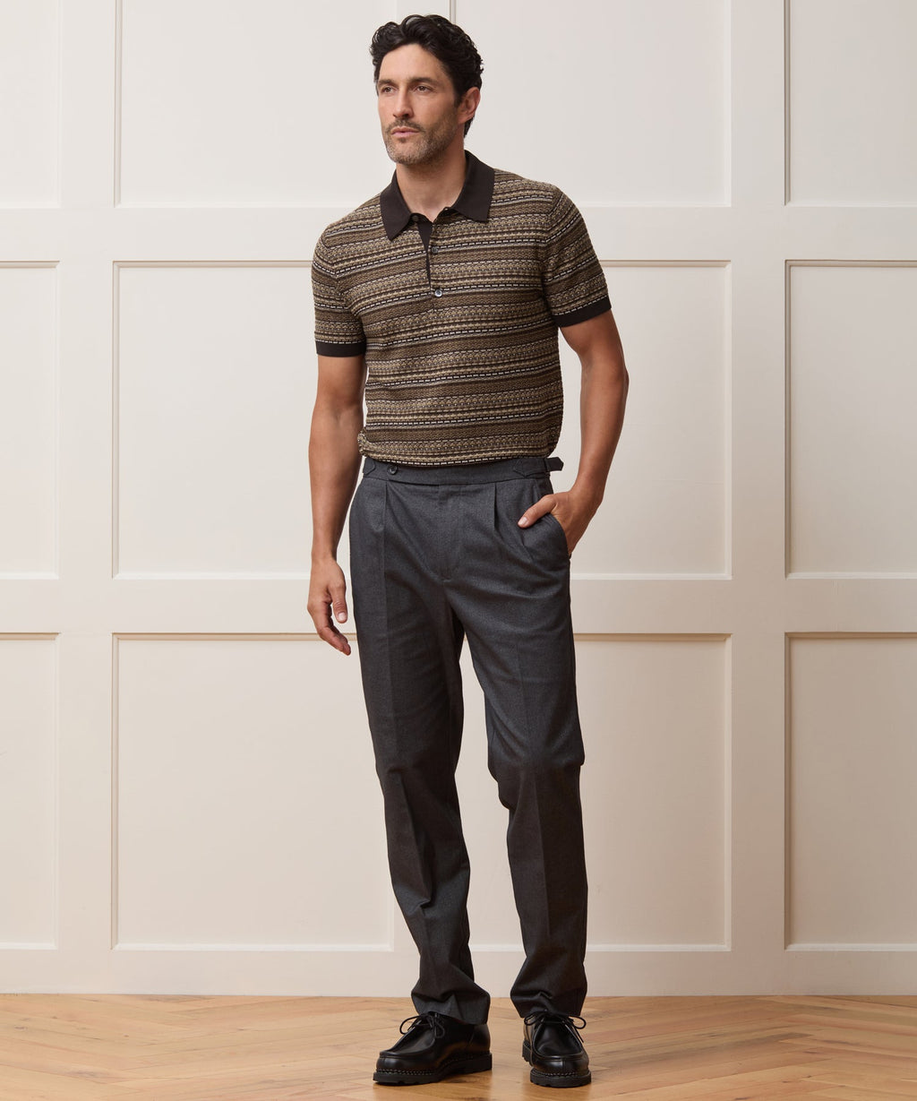 Silk-Cotton Sweater Polo