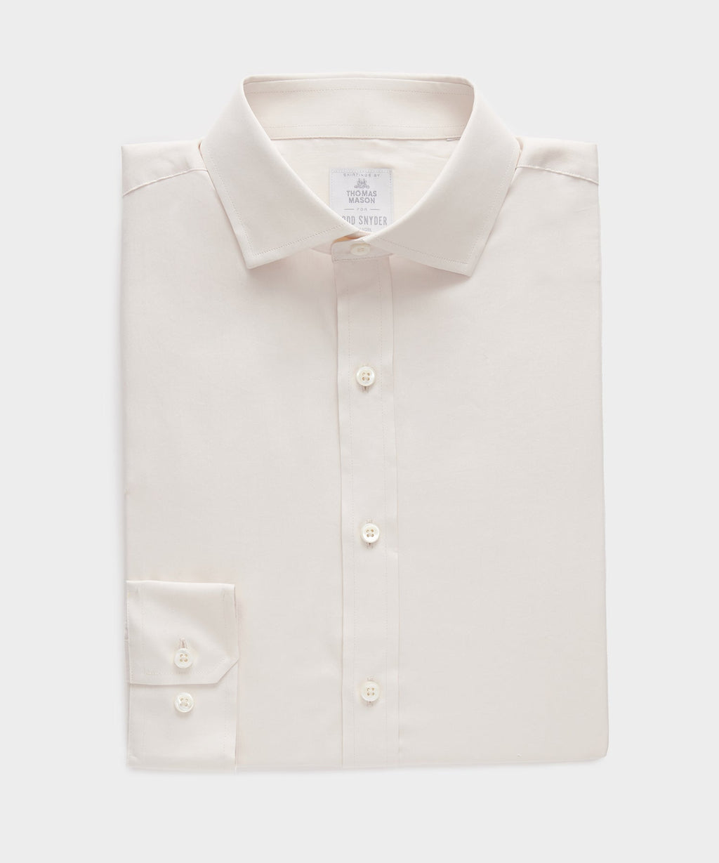 Slim Cotton-Silk Spread Collar Dress Shirt