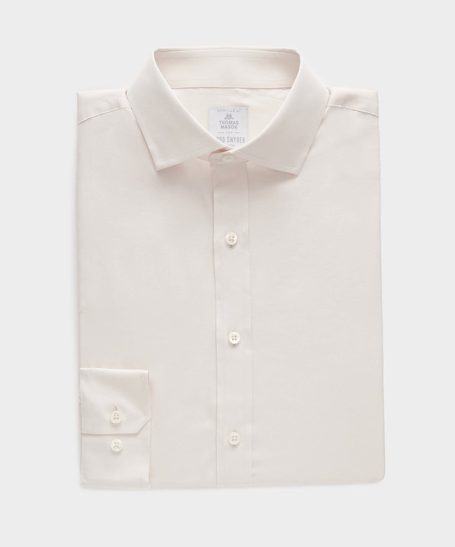 Slim Cotton-Silk Spread Collar Dress Shirt