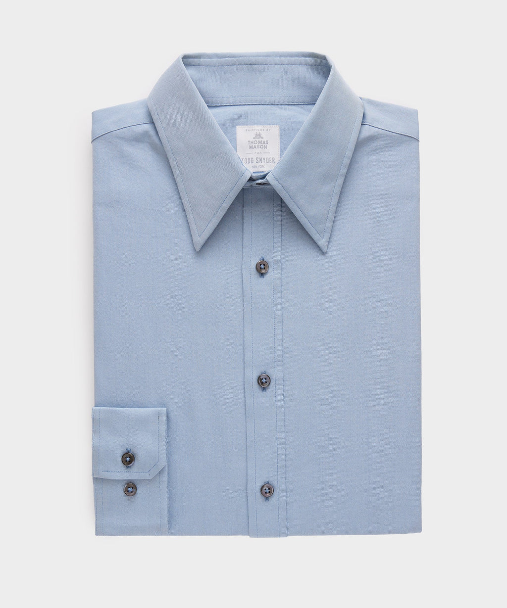 Slim Twill Long Collar Dress Shirt