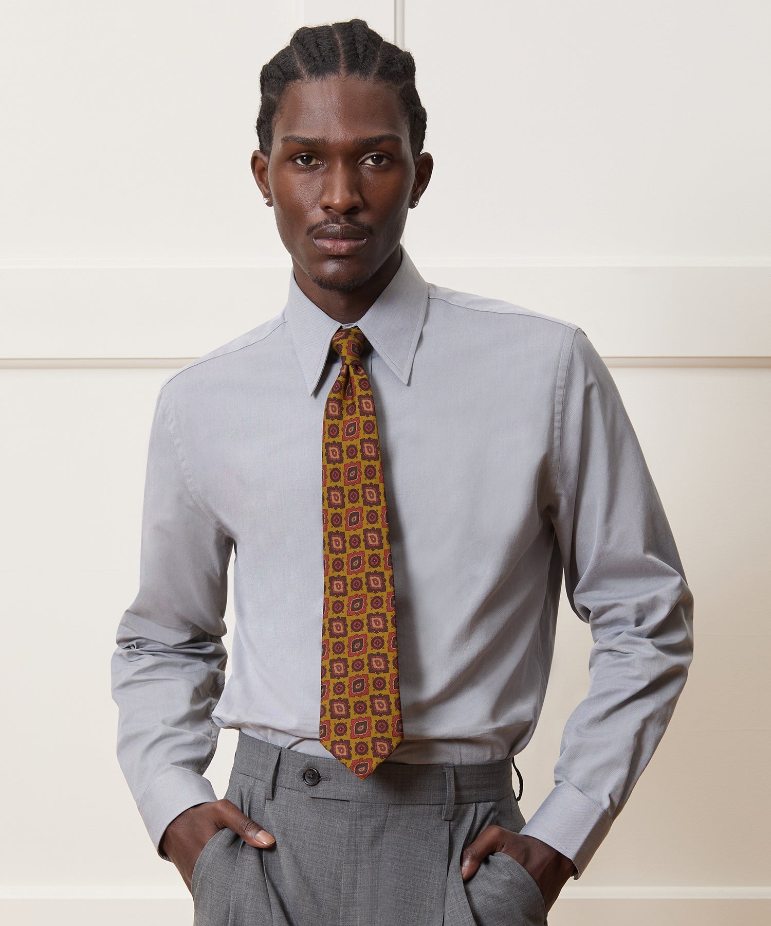 Italian Wool-Silk Medallion Tie