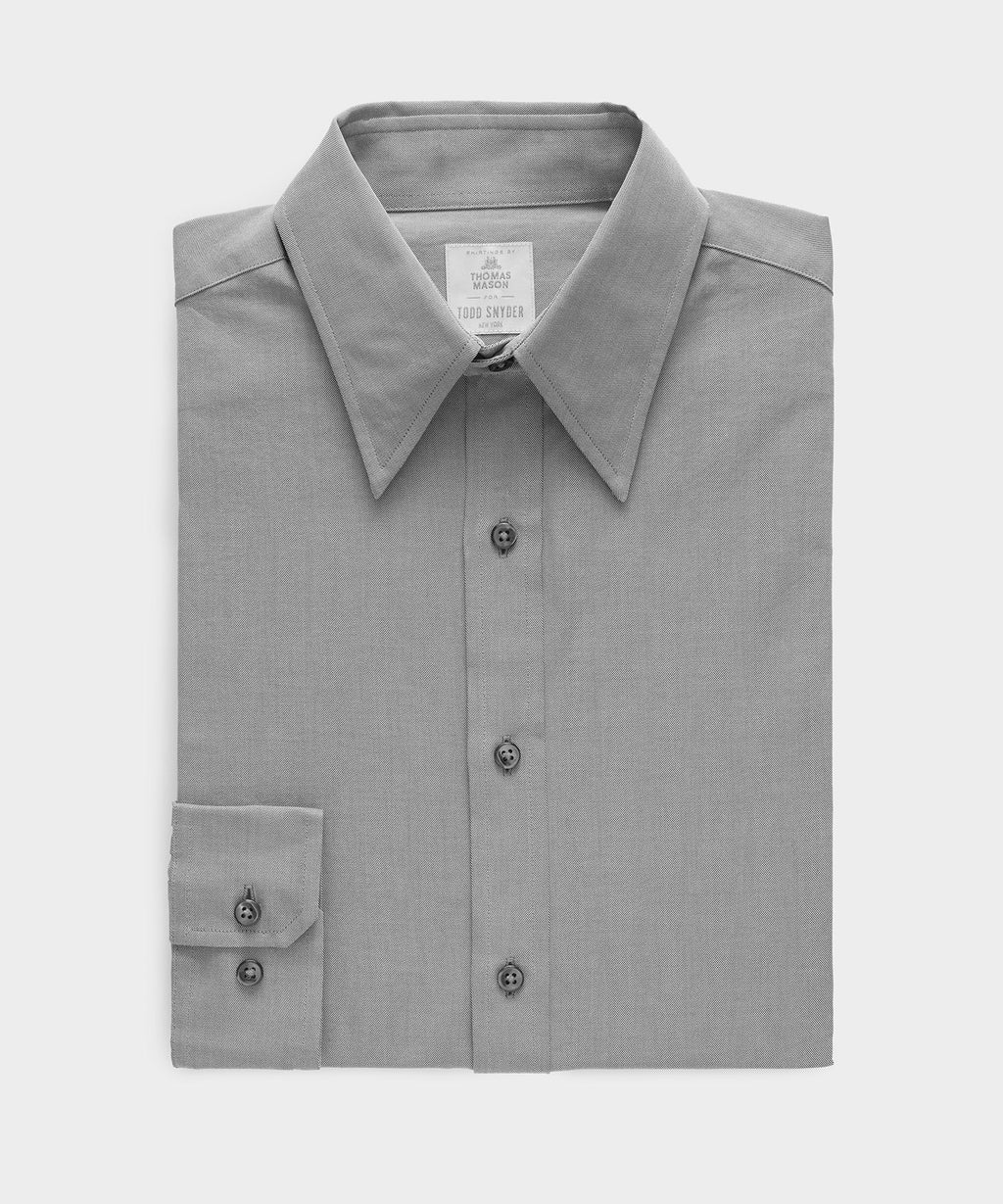 Slim Twill Long Collar Dress Shirt