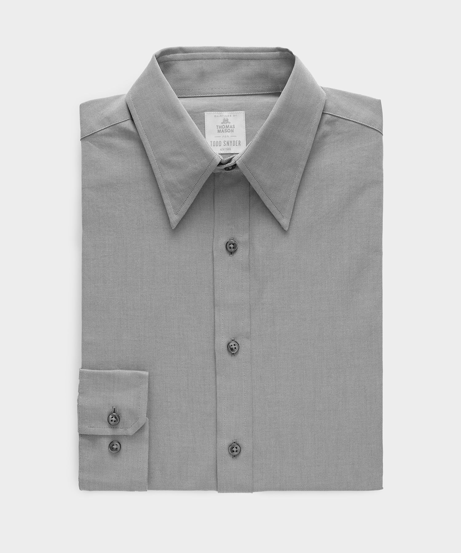 Slim Twill Long Collar Dress Shirt