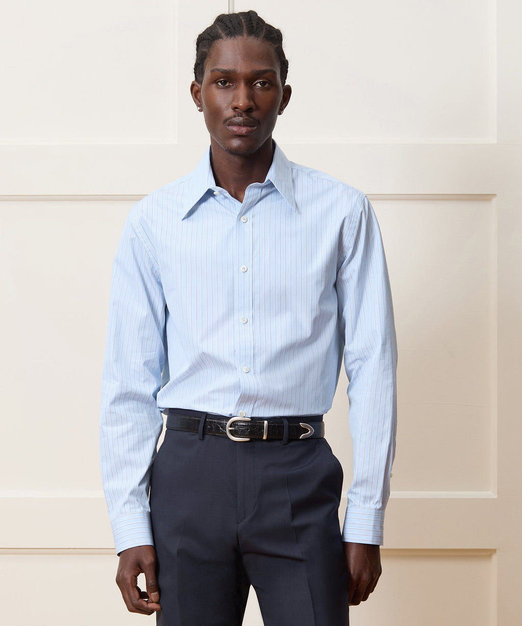 Poplin Long Point Collar Dress Shirt