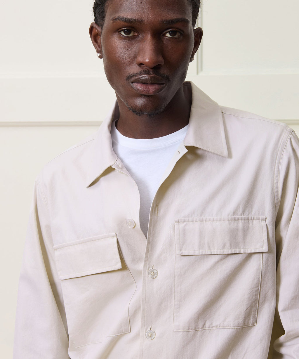Relaxed Twill CPO Overshirt