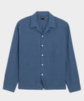 Cropped Sea Soft Irish Linen Camp Collar Shirt