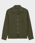 Cropped Sea Soft Irish Linen Camp Collar Shirt