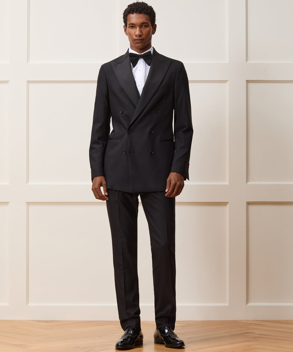 Italian Wool Double-Breasted Tuxedo Jacket