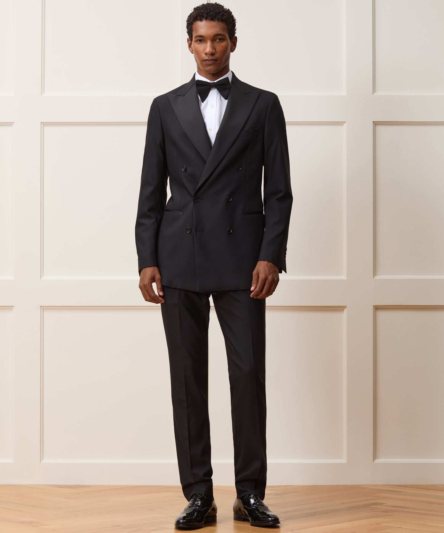Italian Wool Double-Breasted Tuxedo Jacket