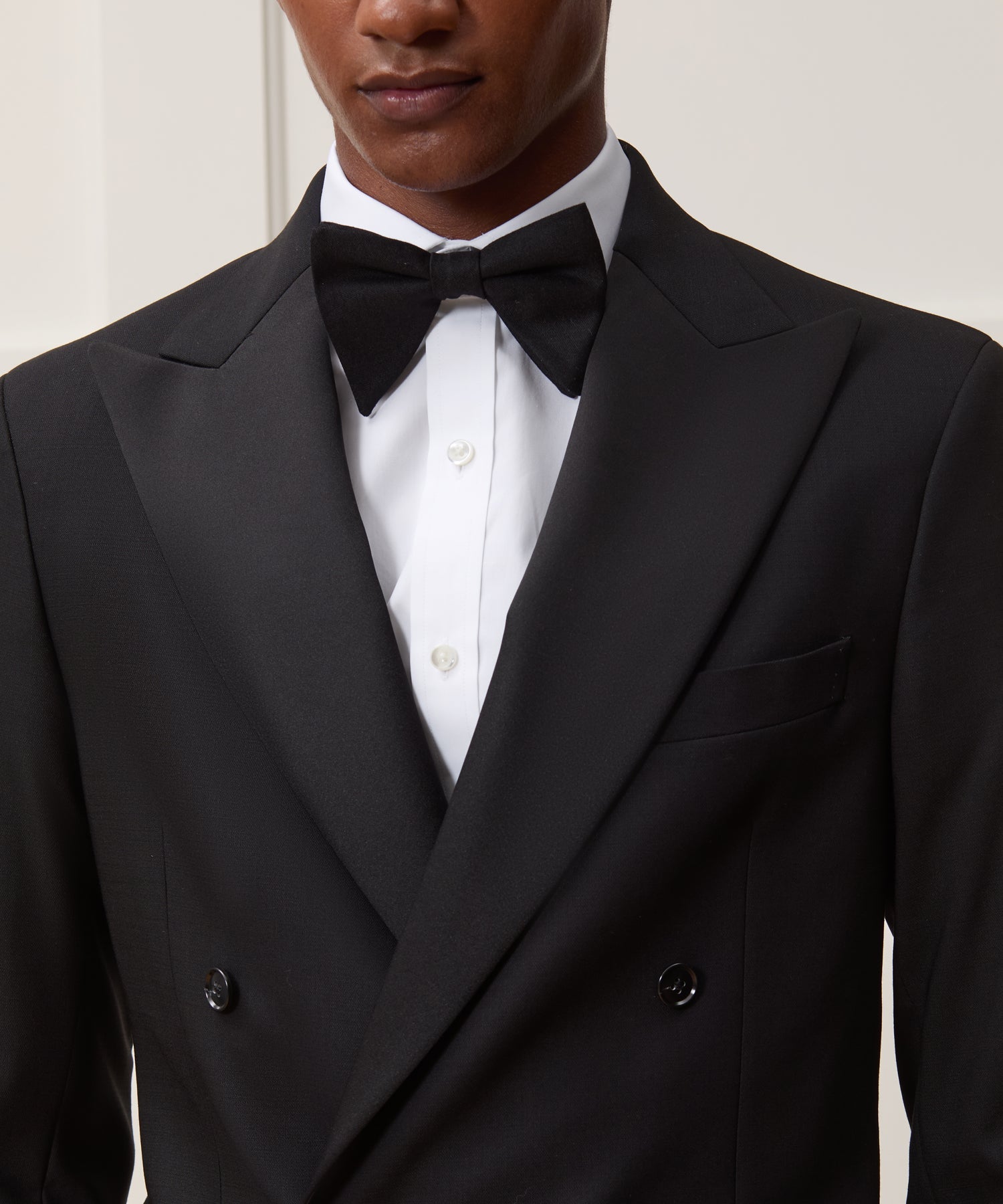 Italian Wool Double-Breasted Tuxedo Jacket