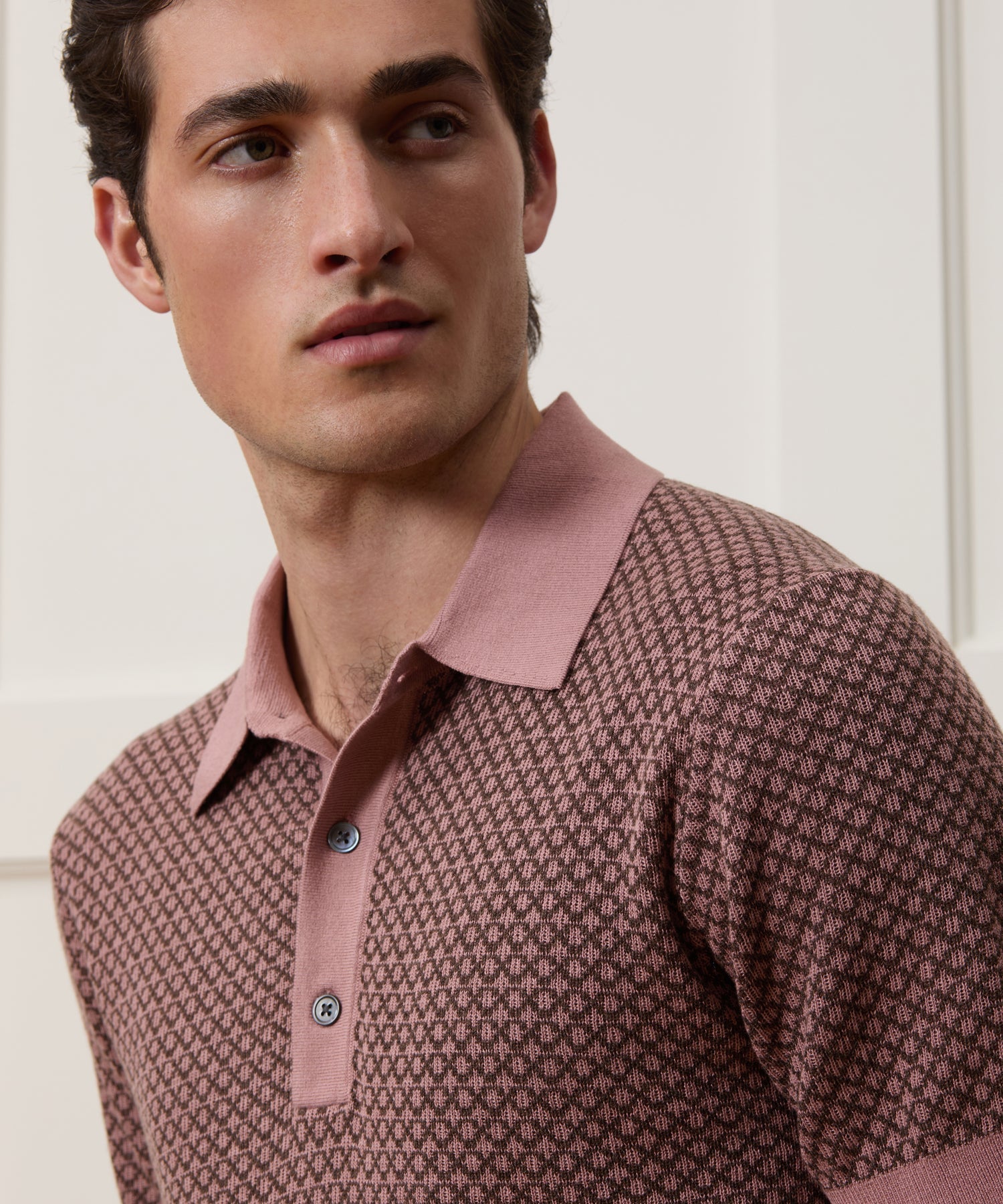 Silk-Cotton Sweater Polo
