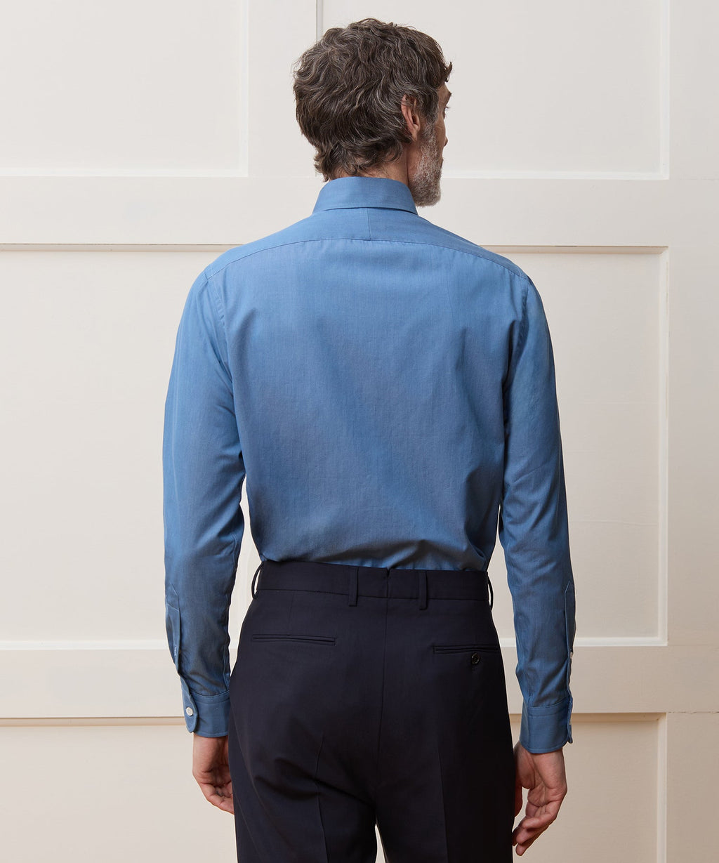 Hamilton + Todd Snyder Chambray Long Point Collar Dress Shirt