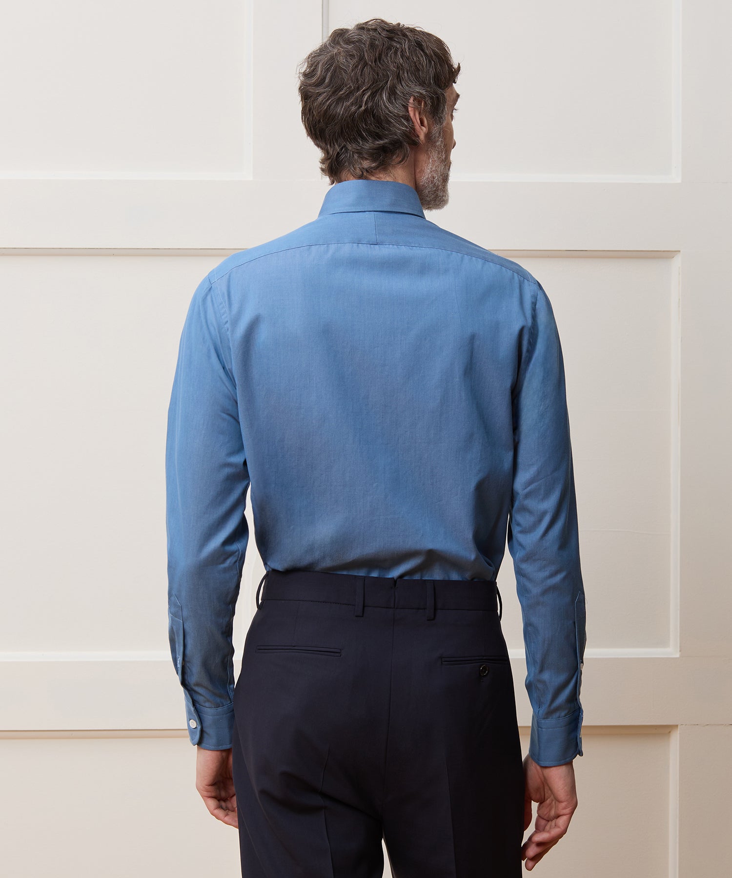 Hamilton + Todd Snyder Chambray Long Point Collar Dress Shirt