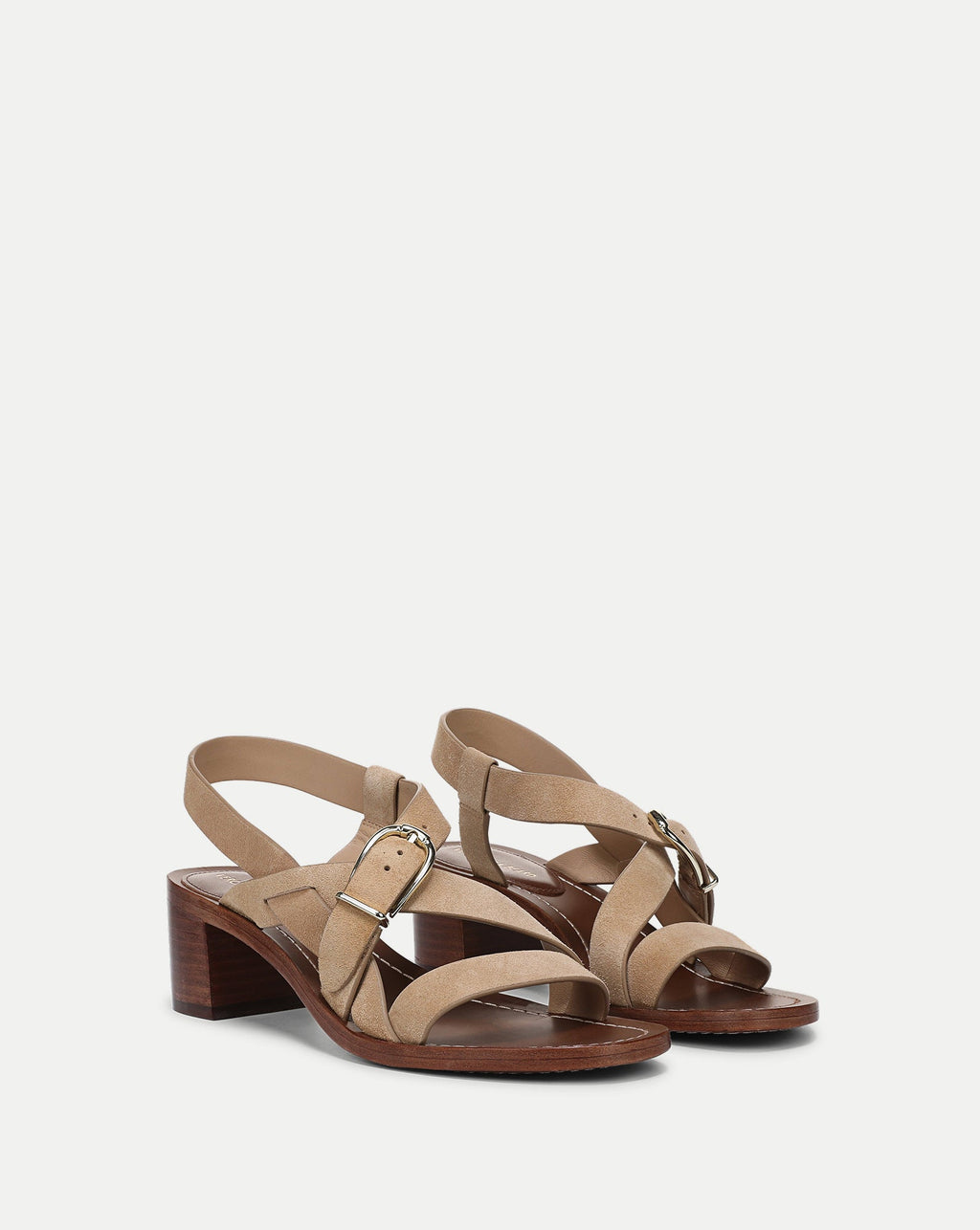 Etta Suede Mid-Heel Sandal