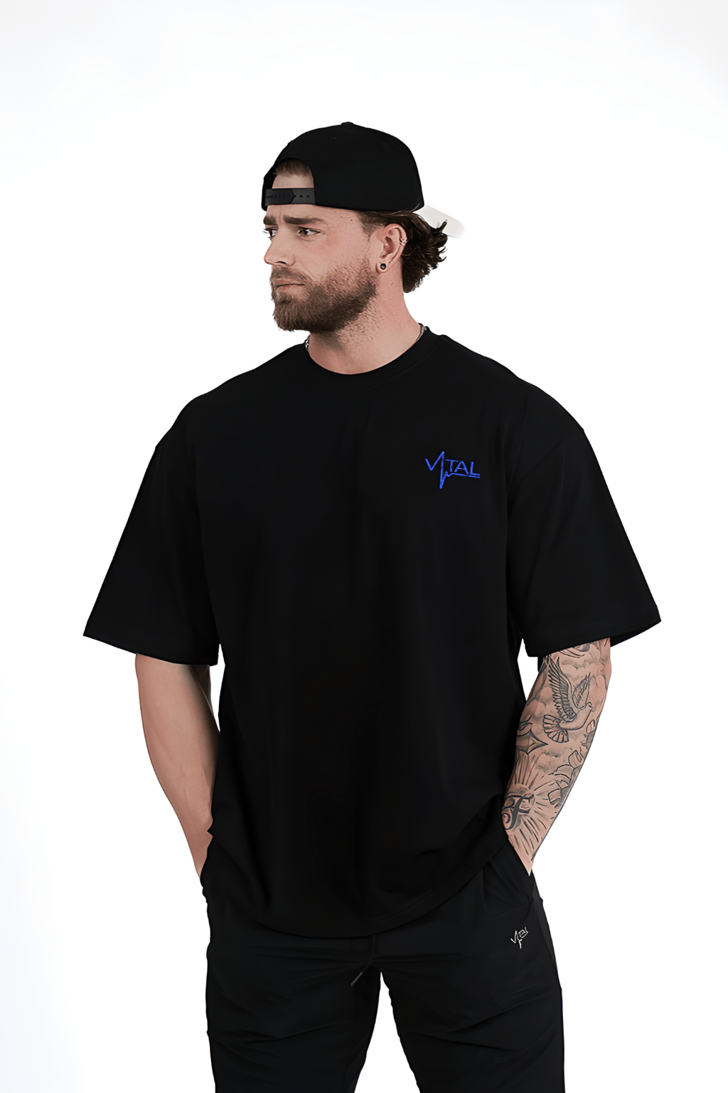 Oversized Pump Cover T-Shirt - TTP Distressed Blue