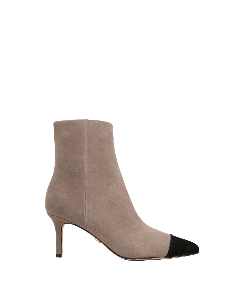 Lisa Cap-Toe Mid-Heel Bootie