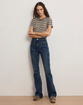 Beverly Patch-Pocket Skinny-Flare Jean