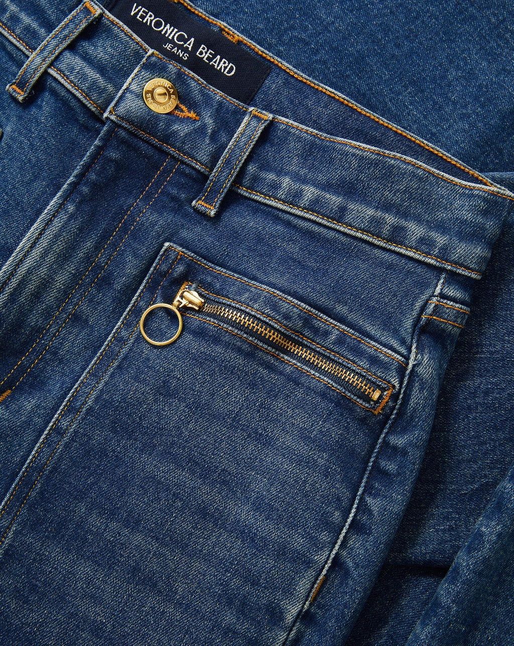 Beverly Patch-Pocket Skinny-Flare Jean
