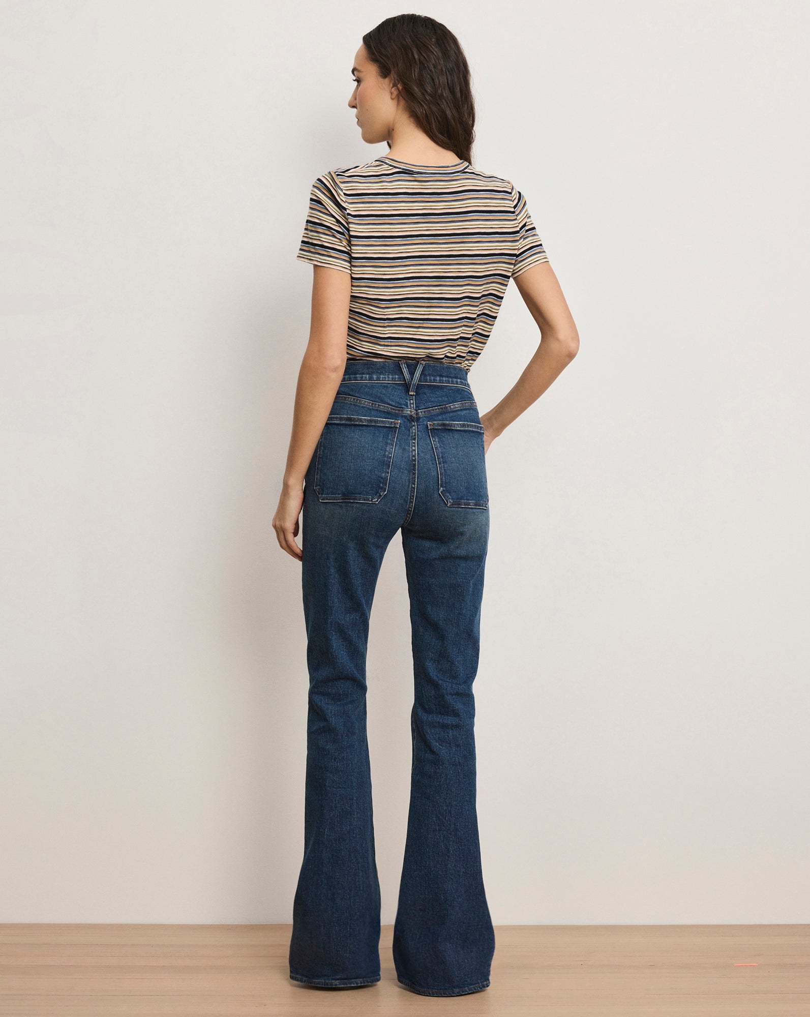 Beverly Patch-Pocket Skinny-Flare Jean