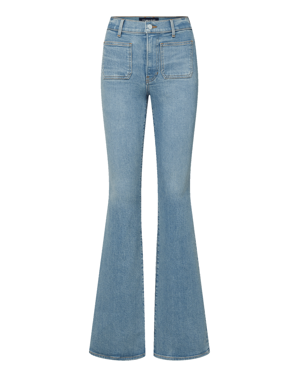 Beverly Patch-Pocket Skinny-Flare Jean