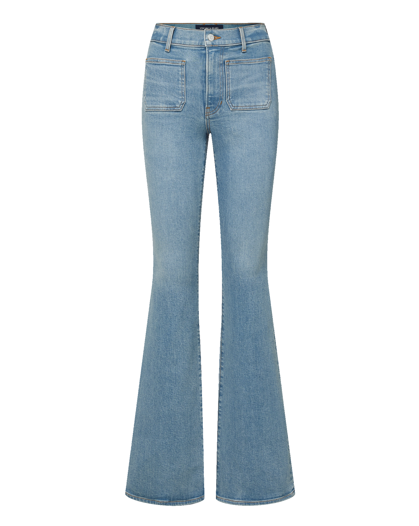 Beverly Patch-Pocket Skinny-Flare Jean