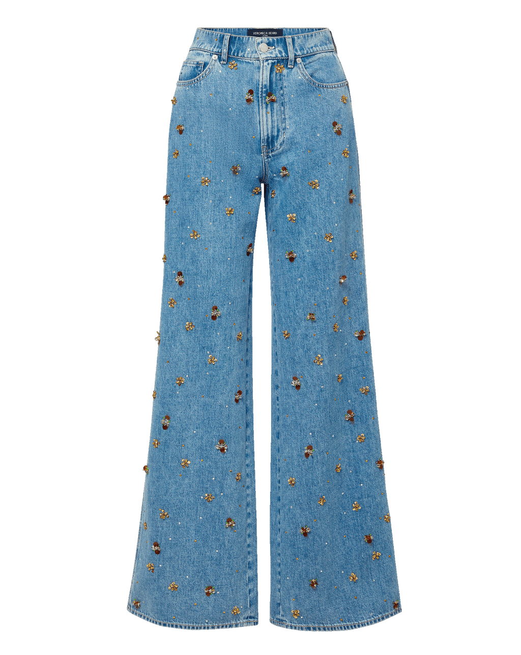 Kasey Embellished Wide-Leg Jean