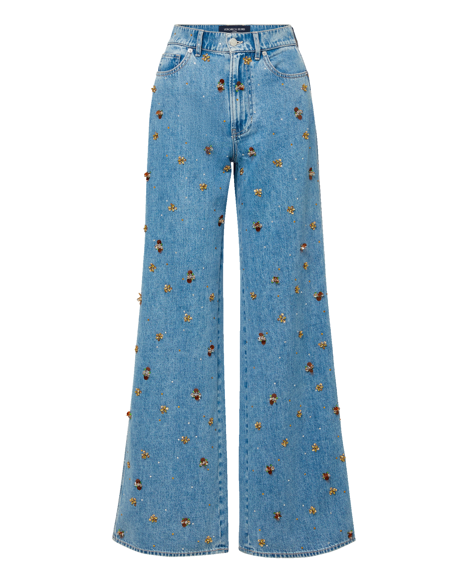 Kasey Embellished Wide-Leg Jean