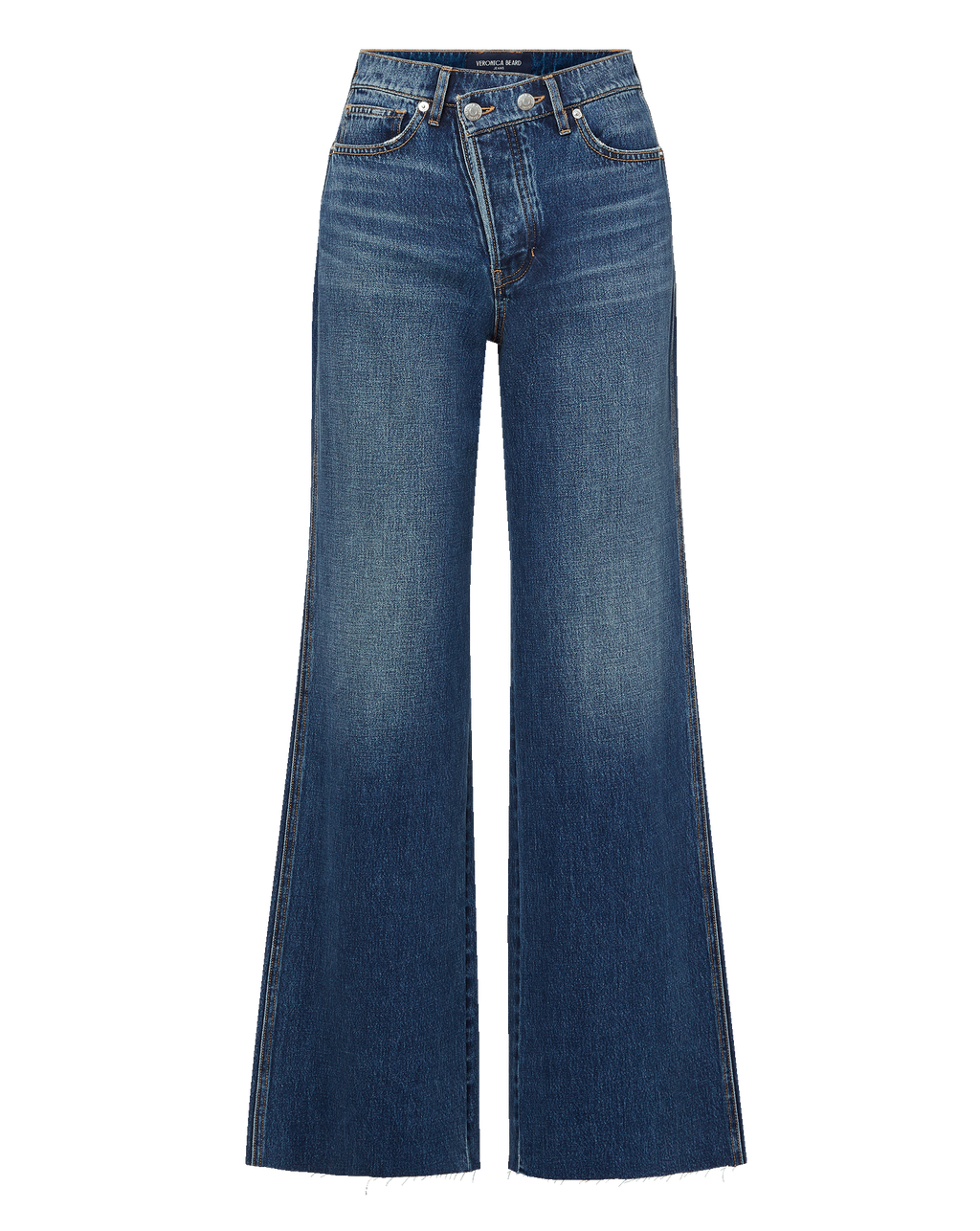 Taylor Crossover-Waistband Wide-Leg Jean