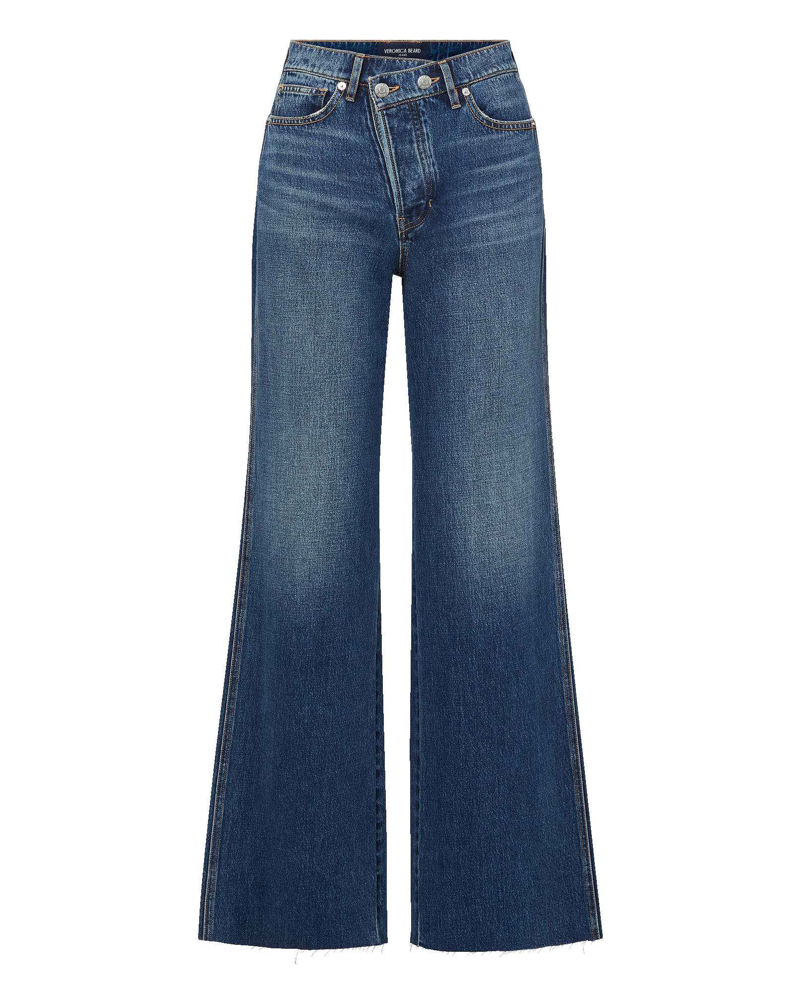 Taylor Crossover-Waistband Wide-Leg Jean