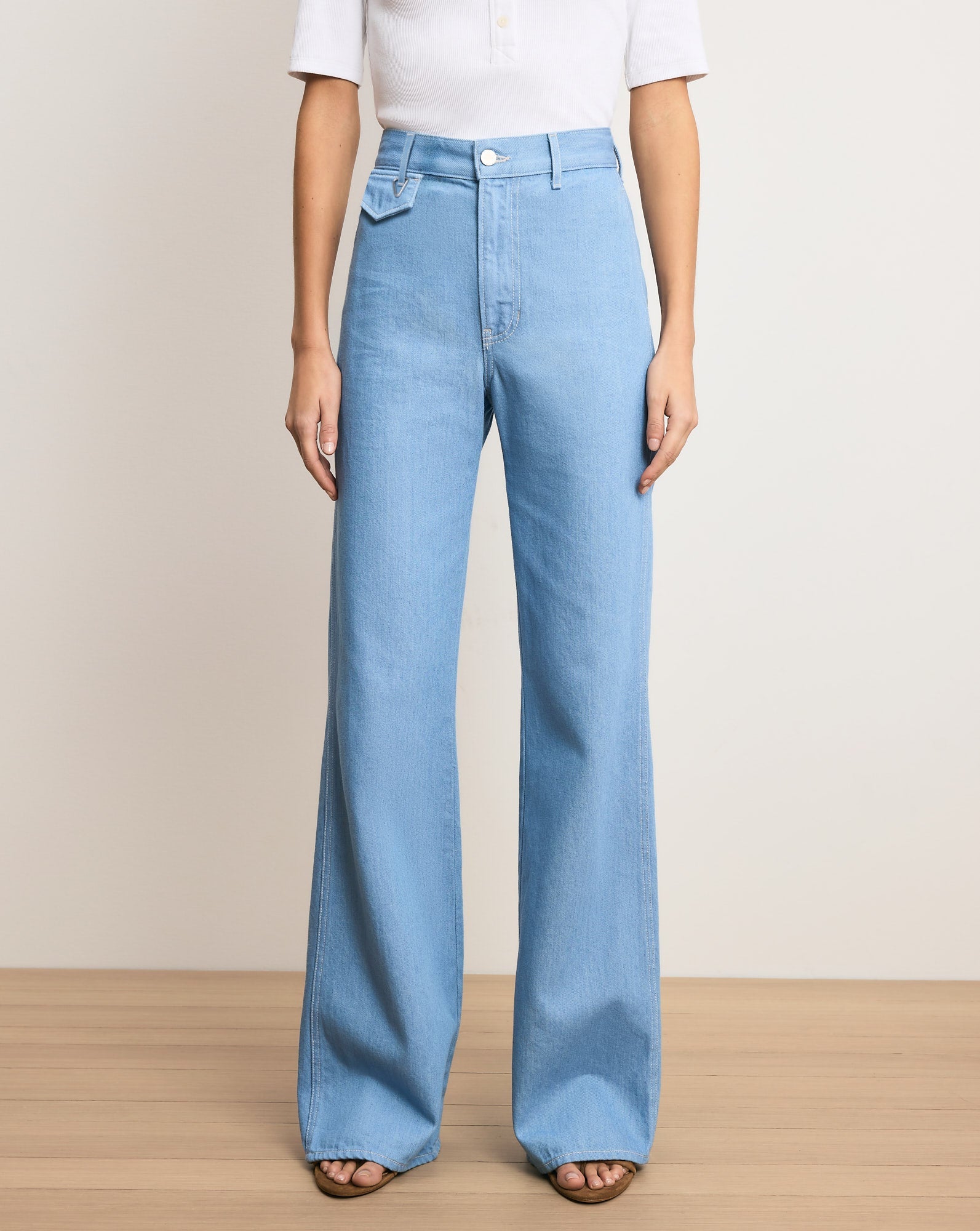 Crosbie Flap-Pocket Slim Wide-Leg Jean