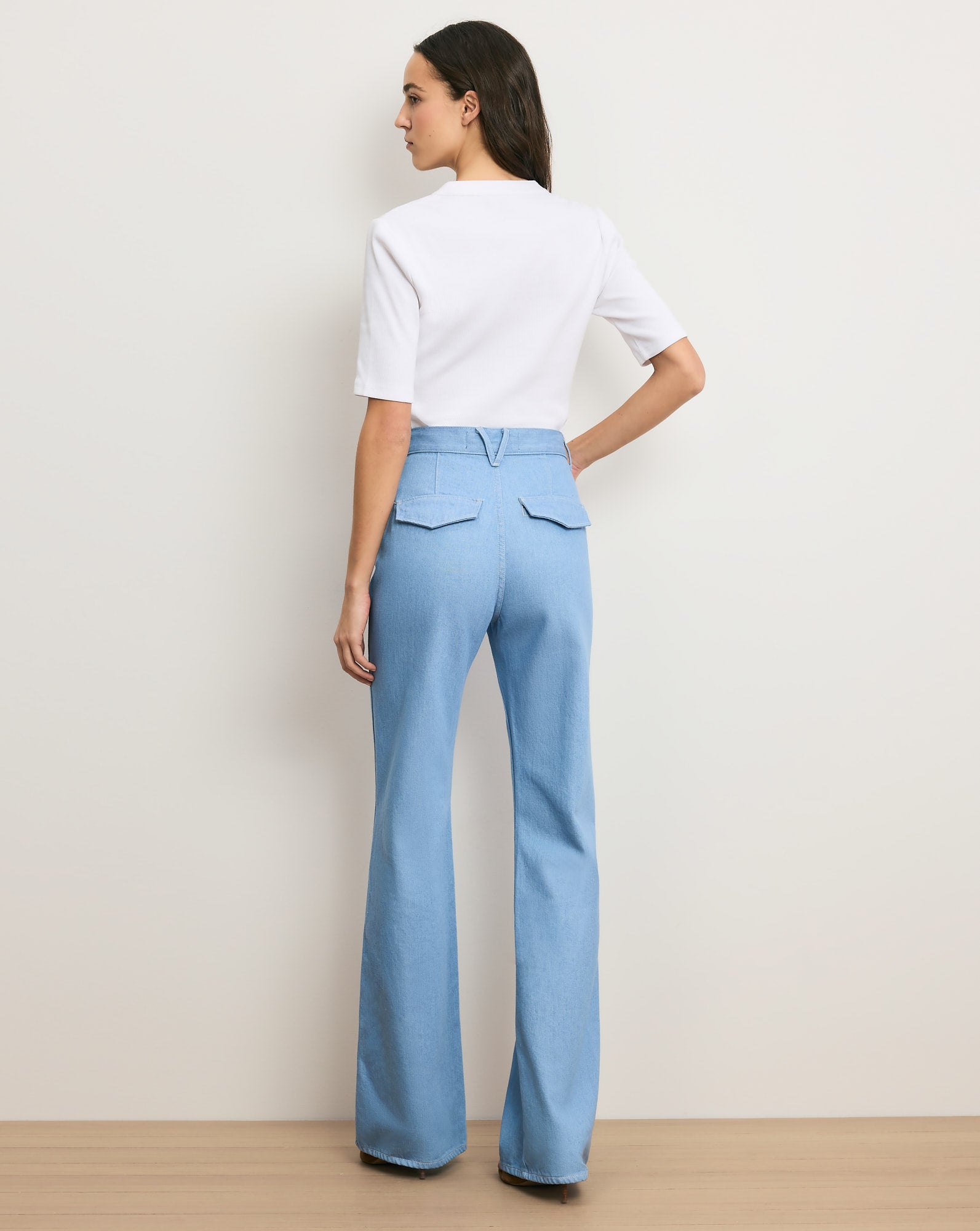 Crosbie Flap-Pocket Slim Wide-Leg Jean