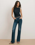 Crosbie Mid-Rise Slim Wide-Leg Jean