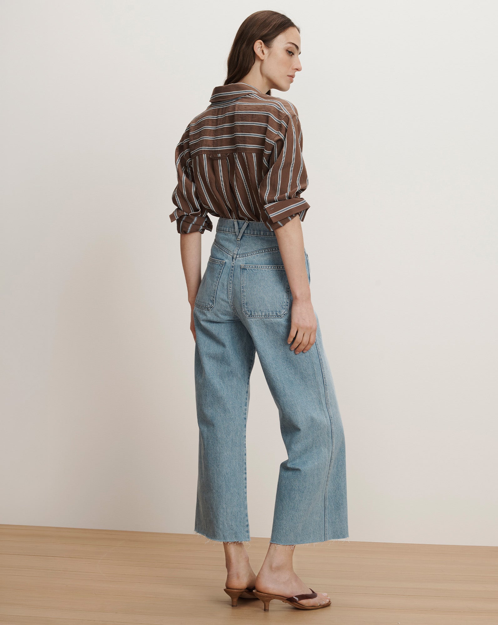 Taylor Cropped Patch-Pocket Wide-Leg Jean
