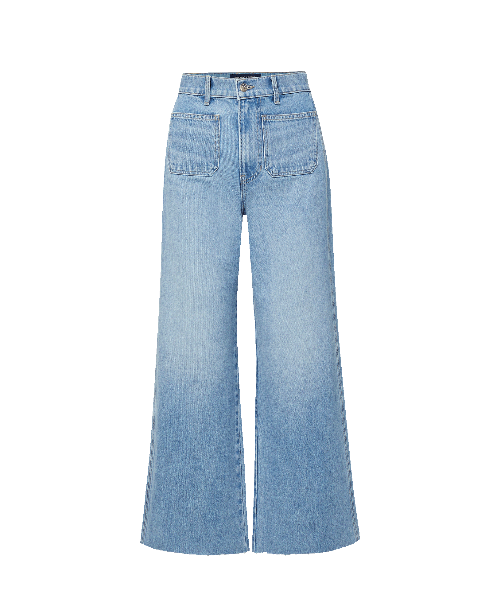 Taylor Cropped Patch-Pocket Wide-Leg Jean