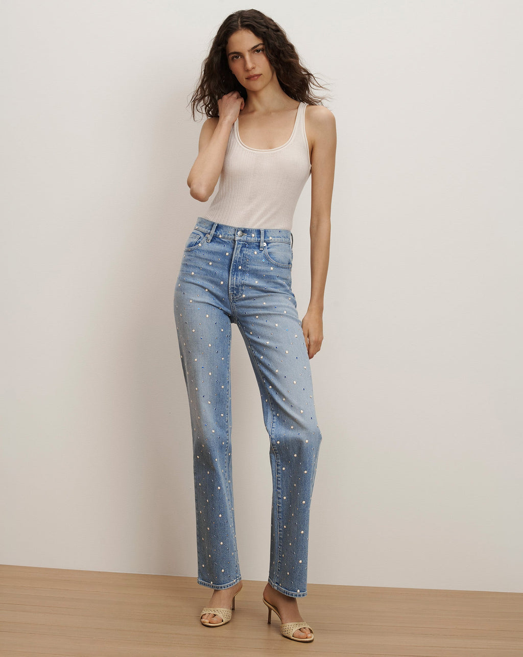 Dylan Embellished Straight-Leg Jean