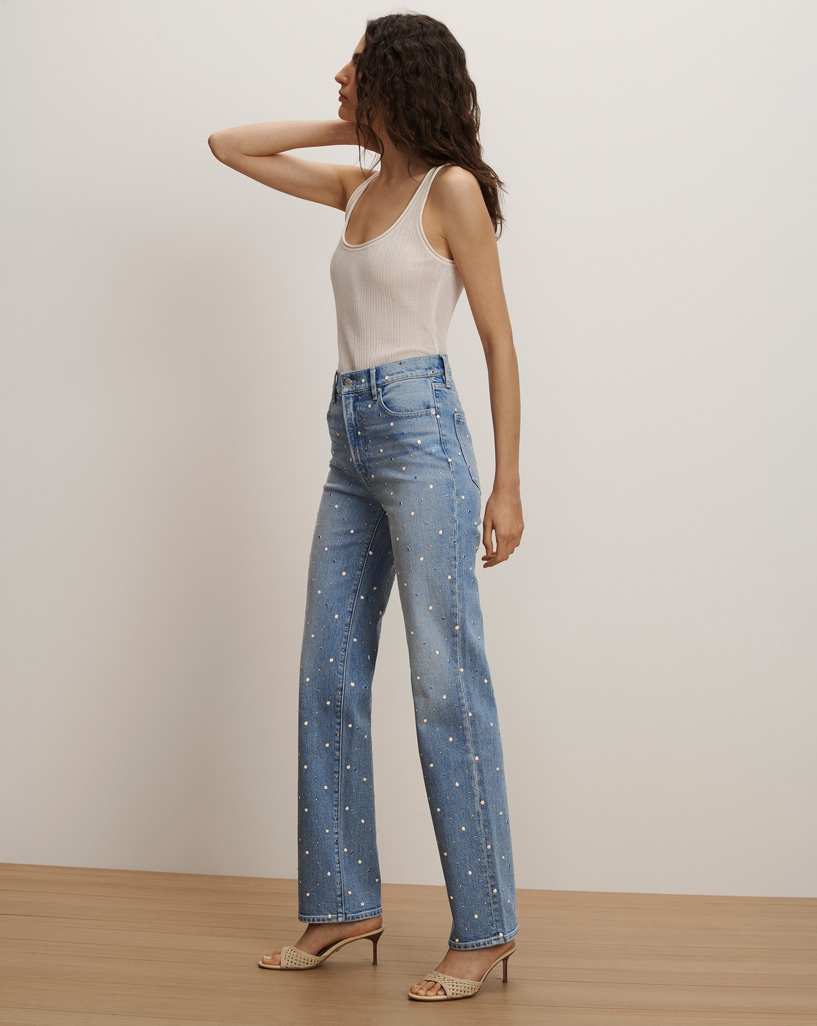 Dylan Embellished Straight-Leg Jean