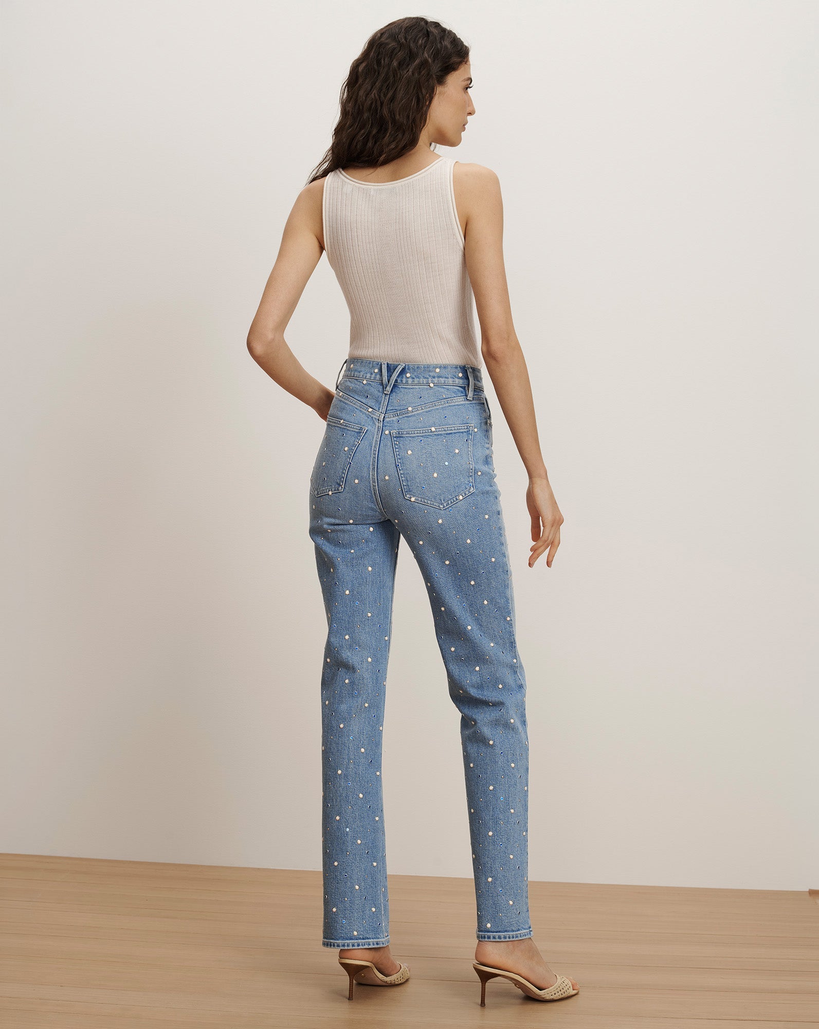 Dylan Embellished Straight-Leg Jean