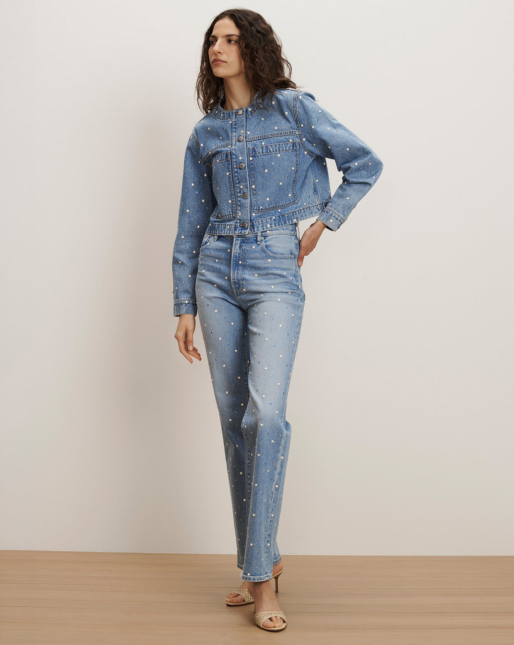 Dylan Embellished Straight-Leg Jean