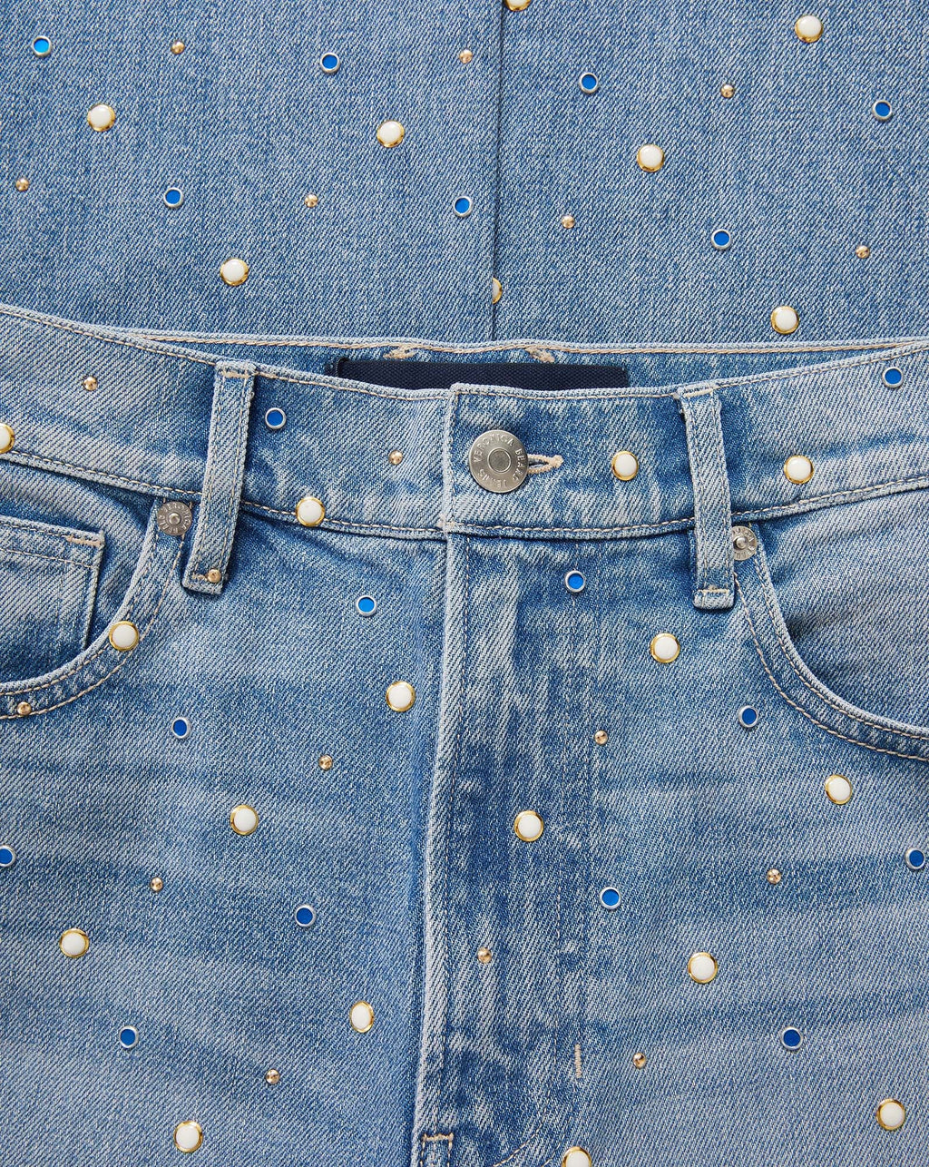 Dylan Embellished Straight-Leg Jean