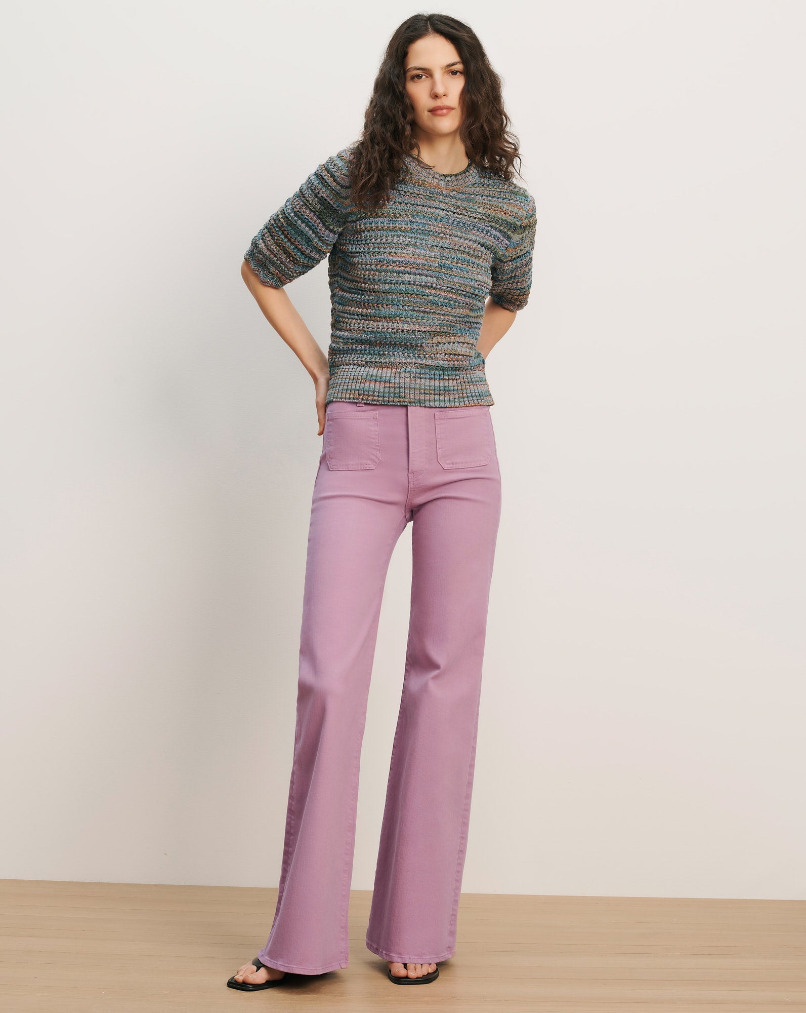 Joplin Patch-Pocket Flare Jean