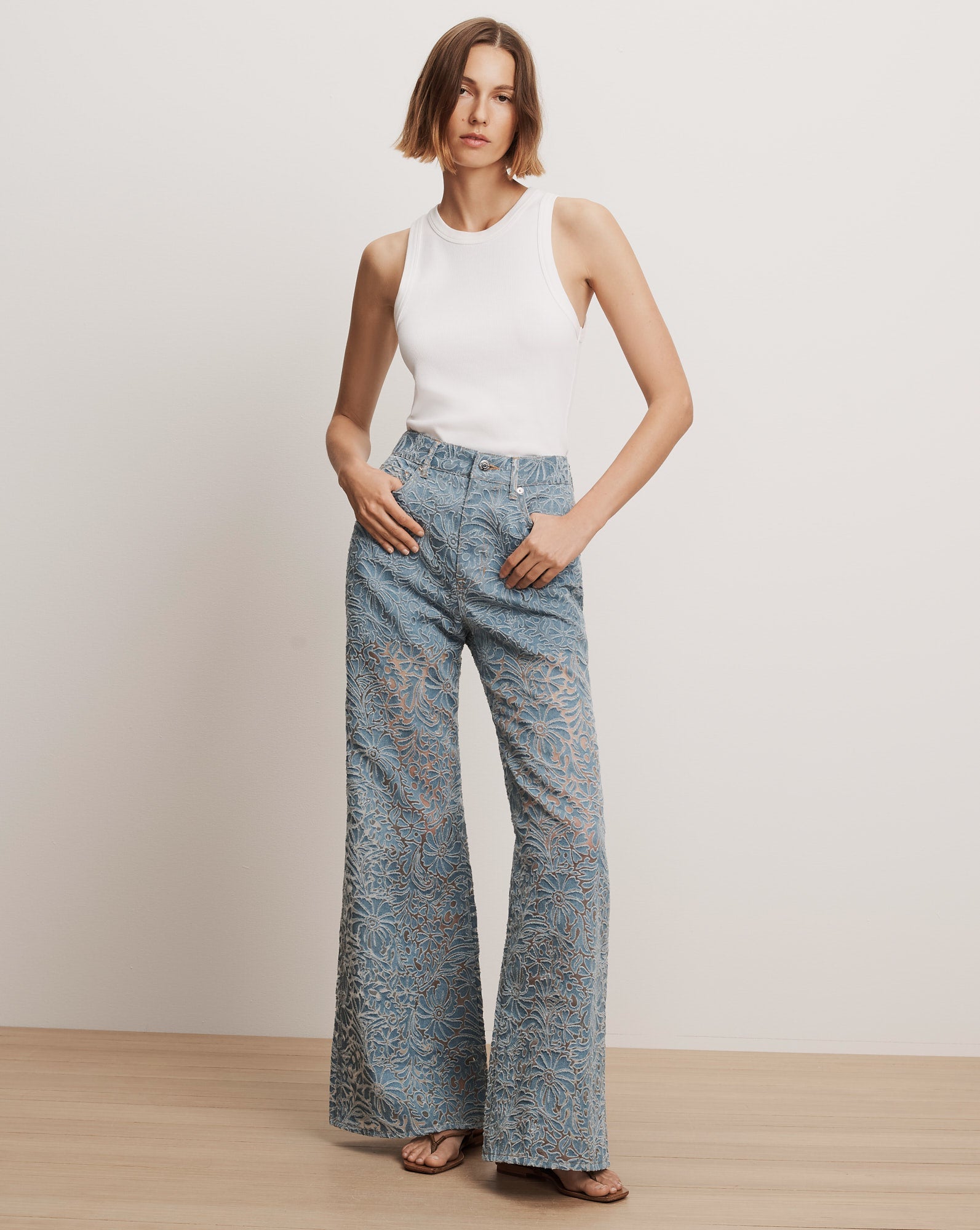 Taylor Burnout Wide-Leg Jean
