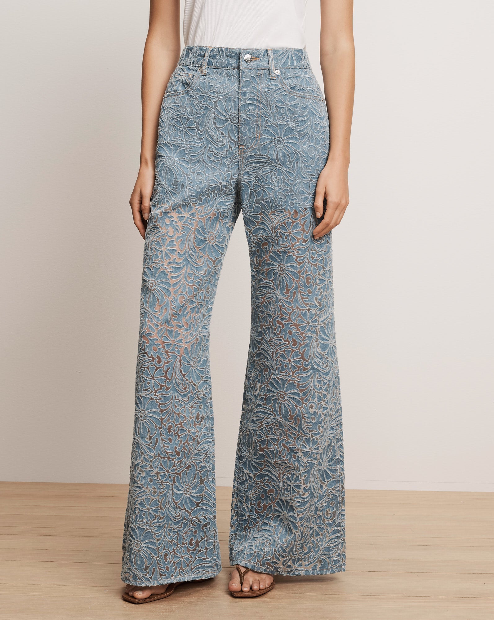 Taylor Burnout Wide-Leg Jean