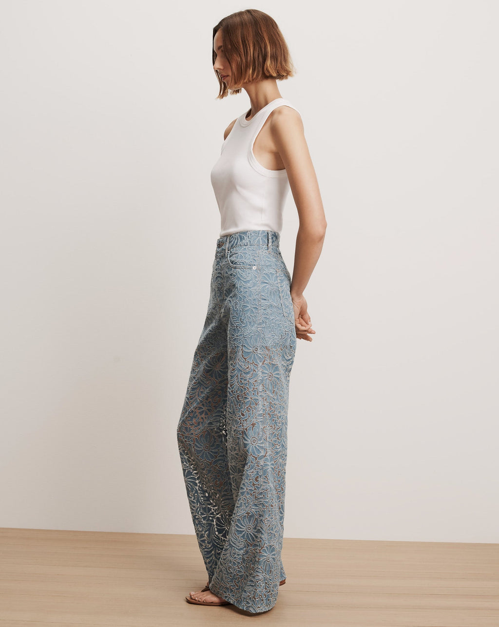 Taylor Burnout Wide-Leg Jean