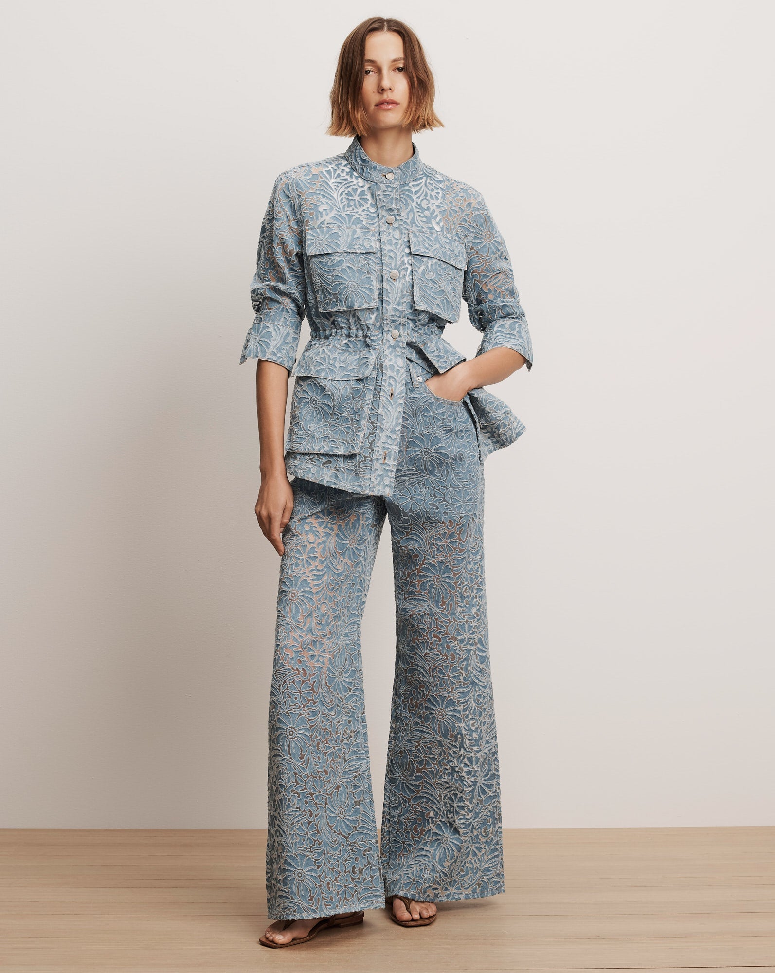 Taylor Burnout Wide-Leg Jean