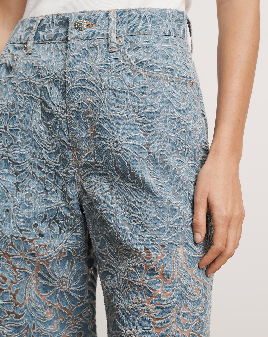 Taylor Burnout Wide-Leg Jean