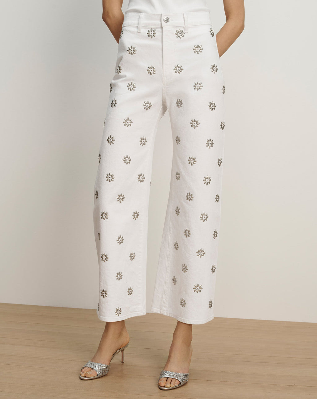 Grant Studded Wide-Leg Jean