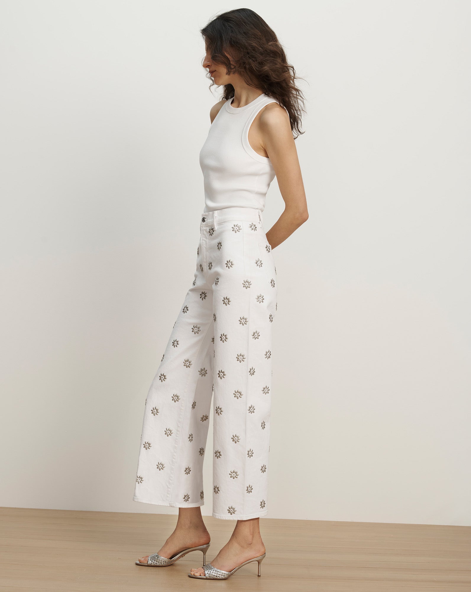 Grant Studded Wide-Leg Jean